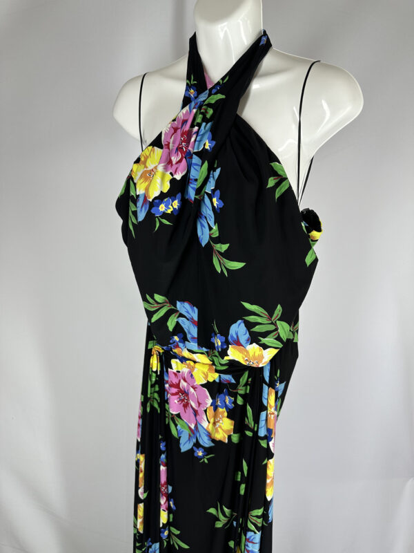 RALPH LAUREN Vestido Negro con Flores